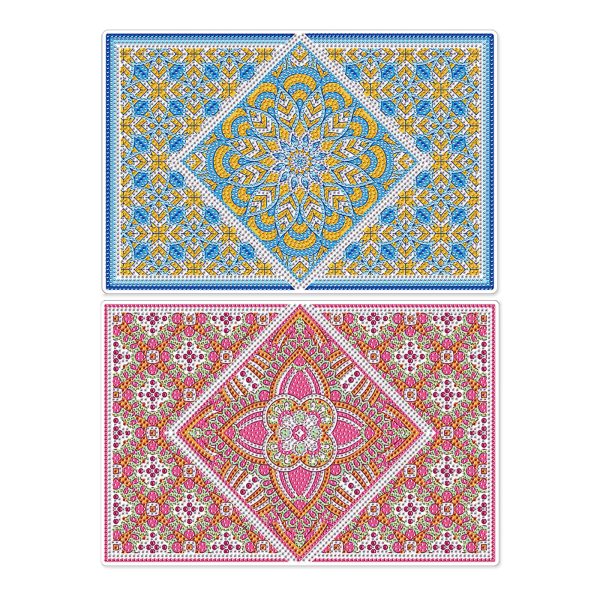 2pcs Diamond Art Painting Mandala Placemats Heat Resistant Non-Slip Place Mat Kit